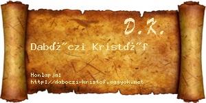 Dabóczi Kristóf névjegykártya