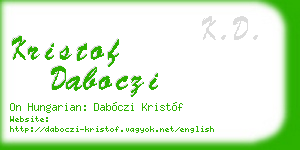kristof daboczi business card